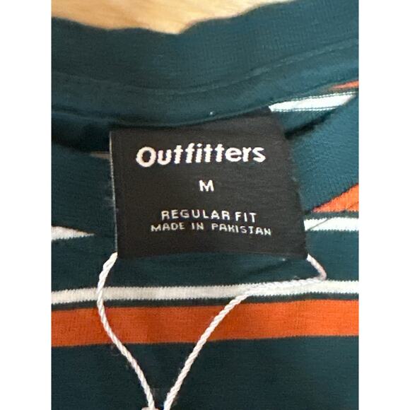 Outfitters Multicolor Striped Smiley Crew Neck Short Sleeve Tee T-Shirt Top Sz M - Picture 4 of 5